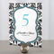 Love Bird Damask Table Number Numbers 13-24 Oasis Blue And Black (Pack of 12)-Table Planning Accessories-Fuchsia-73-84-JadeMoghul Inc.