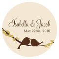 Love Bird Large Sticker Spring (Pack of 1)-Wedding Favor Stationery-Grass Green-JadeMoghul Inc.