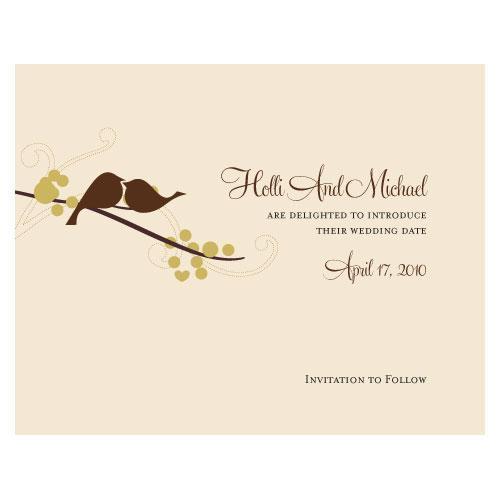 Love Bird Save The Date Card Spring (Pack of 1)-Weddingstar-Grass Green-JadeMoghul Inc.