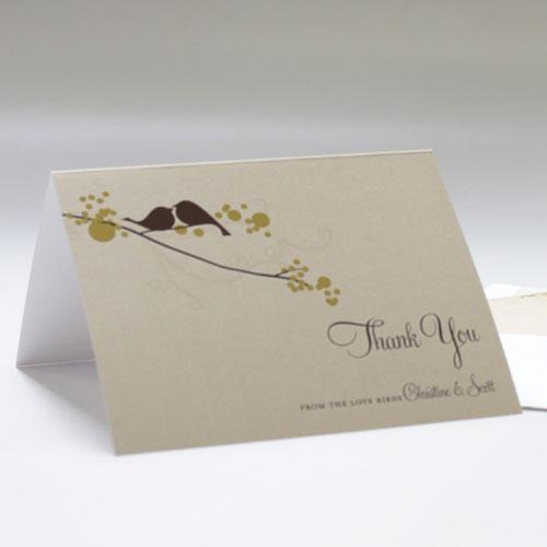 Love Bird Thank You Card Spring (Pack of 1)-Weddingstar-Grass Green-JadeMoghul Inc.