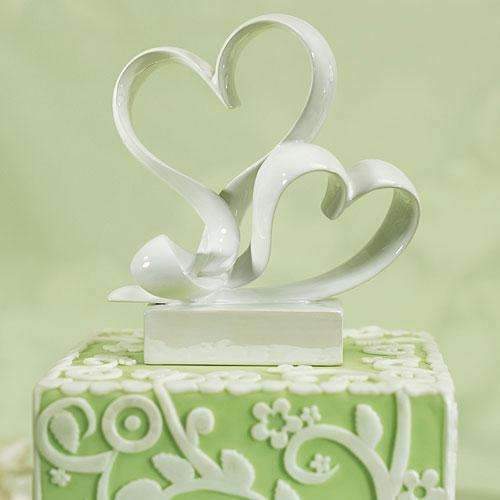 "Love Link" Stylized Heart Cake Topper (Pack of 1)-Wedding Cake Toppers-JadeMoghul Inc.