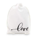 "love" Print Muslin Drawstring Favor Bag - Medium (Pack of 12)-Favor Boxes Bags & Containers-JadeMoghul Inc.