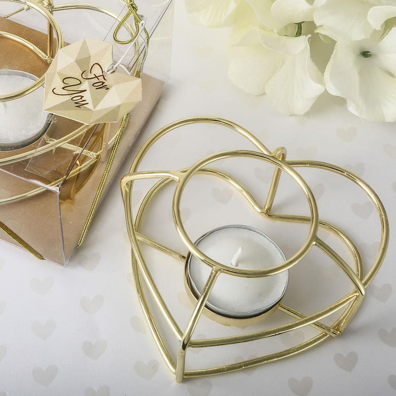 Love themed Gold wire tealight holder-Wedding Reception Decorations-JadeMoghul Inc.