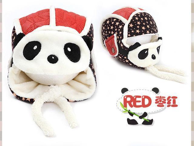 Lovely Panda Hats Baby Caps Kids Aviator Hat Bomber Winter Cap Children Masks Warm All For Children Clothing And Accessories-Red-JadeMoghul Inc.