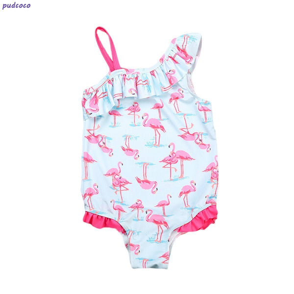 Lovely Summer Baby Girls One Off Shoulder Swimsuit-2 to 3Y-JadeMoghul Inc.
