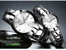Lover Watch / Quartz Calendar Dress Watch For Couples-White Silver Pair-JadeMoghul Inc.