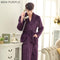 Lovers Classic Silk Soft Long Bathrobe / Flannel Warm Dressing Gown-Men purple-M-JadeMoghul Inc.