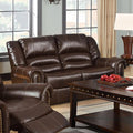Loveseat Recliner With 2 Recliners, Dark Brown