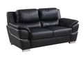 Loveseats Black Loveseat - 37" Chic Black Leather Loveseat HomeRoots