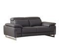 Loveseats Gray Loveseat - 31" Tasteful Dark Grey Leather Loveseat HomeRoots