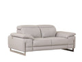 Loveseats Gray Loveseat - 31" Tasteful Light Grey Leather Loveseat HomeRoots