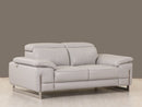 Loveseats Gray Loveseat - 31" Tasteful Light Grey Leather Loveseat HomeRoots