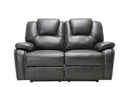 Loveseats Gray Loveseat - 40" Contemporary Grey Leather Power Reclining Loveseat HomeRoots