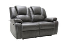 Loveseats Gray Loveseat - 40" Contemporary Grey Leather Power Reclining Loveseat HomeRoots