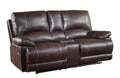 Loveseats Loveseats For Sale - 41" Stylish Brown Leather Console Loveseat HomeRoots