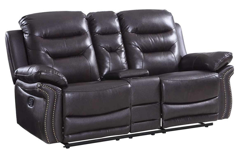 Loveseats Loveseats For Sale - 44" Comfortable Brown Leather Console Loveseat HomeRoots