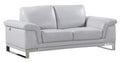 Loveseats Modern Loveseat - 32" Lovely Light Grey Leather Loveseat HomeRoots