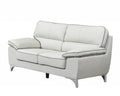 Loveseats Modern Loveseat - 37" Classy Light Gray Leather Loveseat HomeRoots