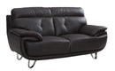 Loveseats Modern Loveseat - 44" Fascinating Brown Leather Loveseat Couch HomeRoots
