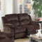 Loveseats Pine Wood Reclining Loveseat With Padded Upholstery Brown Benzara