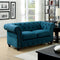 Loveseats Stanford Traditional Style Love Seat With Nail Trim, Blue Benzara