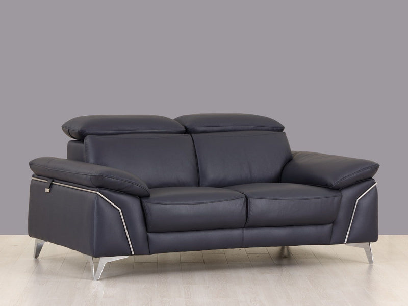 Loveseats Vintage Loveseat - 31" Fashionable Navy Leather Loveseat HomeRoots