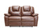 Loveseats Vintage Loveseat - 40" Contemporary Brown Leather Power Reclining Loveseat HomeRoots