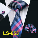 LS-1101 Barry.Wang Men`s Tie Brown Novelty 100% Silk Tie Gravata Hanky Cufflink Set For Men Formal Wedding Party Groom Business-LS0653-JadeMoghul Inc.