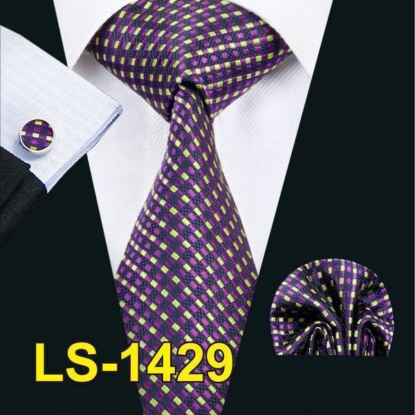 LS-1101 Barry.Wang Men`s Tie Brown Novelty 100% Silk Tie Gravata Hanky Cufflink Set For Men Formal Wedding Party Groom Business-LS1429-JadeMoghul Inc.