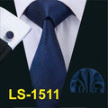 LS-1101 Barry.Wang Men`s Tie Brown Novelty 100% Silk Tie Gravata Hanky Cufflink Set For Men Formal Wedding Party Groom Business-LS1511-JadeMoghul Inc.
