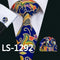 LS-337 Hot Men`s Tie Blue Striped 100% Silk Jacquard Woven Gravata Tie Hanky Cufflink Set For Men Formal Wedding Party Business-LS1292-JadeMoghul Inc.