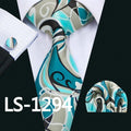 LS-337 Hot Men`s Tie Blue Striped 100% Silk Jacquard Woven Gravata Tie Hanky Cufflink Set For Men Formal Wedding Party Business-LS1294-JadeMoghul Inc.