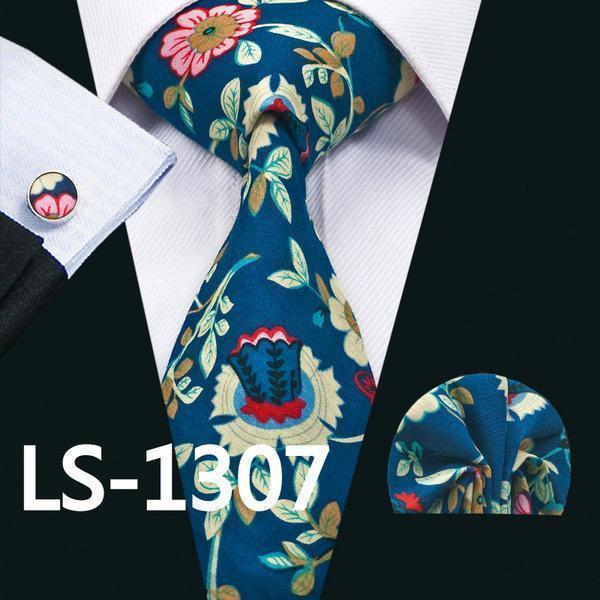 LS-337 Hot Men`s Tie Blue Striped 100% Silk Jacquard Woven Gravata Tie Hanky Cufflink Set For Men Formal Wedding Party Business-LS1307-JadeMoghul Inc.
