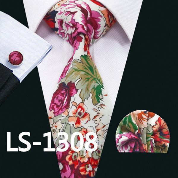 LS-337 Hot Men`s Tie Blue Striped 100% Silk Jacquard Woven Gravata Tie Hanky Cufflink Set For Men Formal Wedding Party Business-LS1308-JadeMoghul Inc.