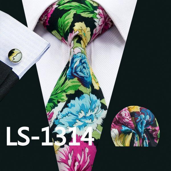 LS-337 Hot Men`s Tie Blue Striped 100% Silk Jacquard Woven Gravata Tie Hanky Cufflink Set For Men Formal Wedding Party Business-LS1314-JadeMoghul Inc.