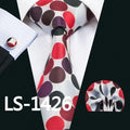 LS-337 Hot Men`s Tie Blue Striped 100% Silk Jacquard Woven Gravata Tie Hanky Cufflink Set For Men Formal Wedding Party Business-LS1426-JadeMoghul Inc.