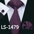 LS-337 Hot Men`s Tie Blue Striped 100% Silk Jacquard Woven Gravata Tie Hanky Cufflink Set For Men Formal Wedding Party Business-LS1479-JadeMoghul Inc.