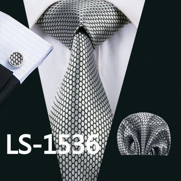 LS-337 Hot Men`s Tie Blue Striped 100% Silk Jacquard Woven Gravata Tie Hanky Cufflink Set For Men Formal Wedding Party Business-LS1536-JadeMoghul Inc.