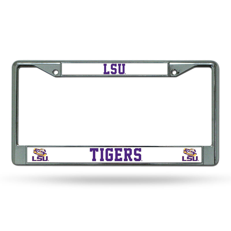 Unique License Plate Frames LSU Chrome Frame