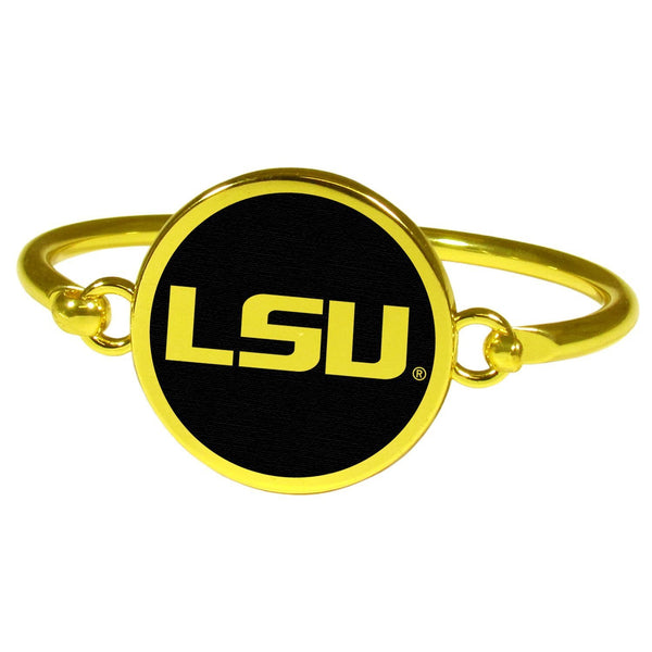 LSU Tigers Gold Tone Bangle Bracelet-NCAA,LSU Tigers,Jewelry & Accessories-JadeMoghul Inc.