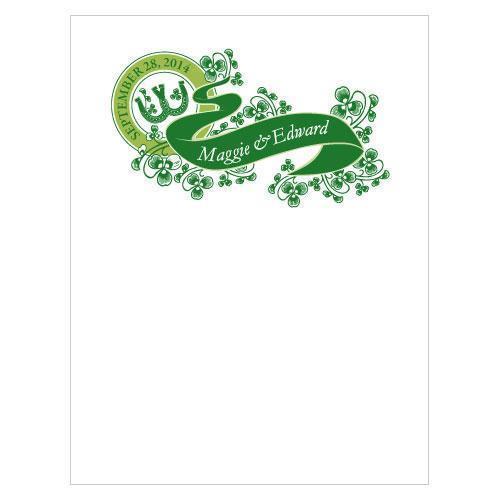 Luck Of The Irish Note Card Plum (Pack of 1)-Weddingstar-Classical Green-JadeMoghul Inc.