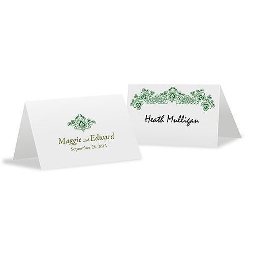 Luck Of The Irish Place Card With Fold Plum (Pack of 1)-Table Planning Accessories-Peacock Green-JadeMoghul Inc.