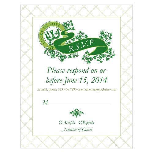 Luck Of The Irish RSVP Plum (Pack of 1)-Weddingstar-Classical Green-JadeMoghul Inc.