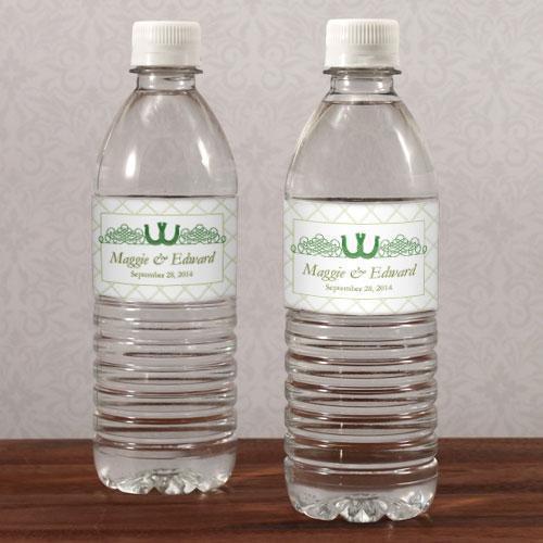 Luck Of The Irish Water Bottle Label Plum (Pack of 1)-Wedding Ceremony Stationery-Peacock Green-JadeMoghul Inc.