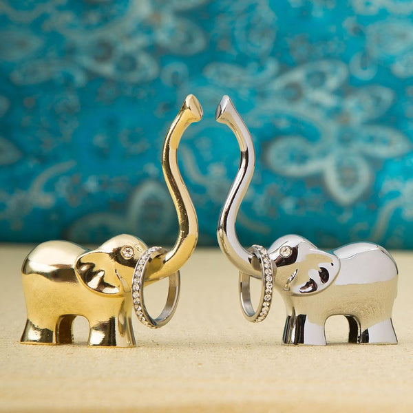 Lucky Elephant ring holder in silver and gold from gifts by fashioncraft-Personalized Gifts for Women-JadeMoghul Inc.