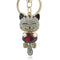 Lucky Smile Cat Crystal Rhinestone Keyrings Key Chains Holder Purse Bag For Car christmas Gift Keychains Jewelry llaveros K218-Black-JadeMoghul Inc.