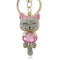 Lucky Smile Cat Crystal Rhinestone Keyrings Key Chains Holder Purse Bag For Car christmas Gift Keychains Jewelry llaveros K218-Pink-JadeMoghul Inc.