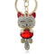 Lucky Smile Cat Crystal Rhinestone Keyrings Key Chains Holder Purse Bag For Car christmas Gift Keychains Jewelry llaveros K218-Red-JadeMoghul Inc.