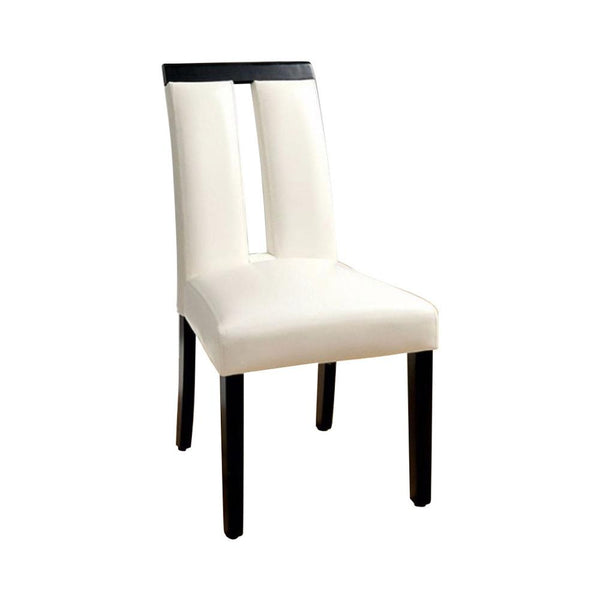 Luminar Contemporary Side Chair, Black Finish, Set Of 2-Armchairs and Accent Chairs-white & Black-Leatherette Solid Wood Wood Veneer & Others-JadeMoghul Inc.