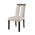 Luminar I Contemporary Side Chair In White, Gray Finish, Set Of 2-Armchairs and Accent Chairs-Gray, White-Wood Leather-JadeMoghul Inc.